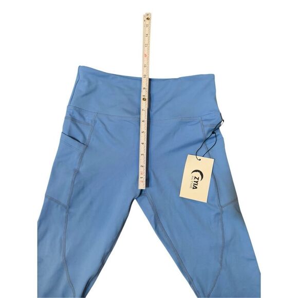 NWT Zyia Active Blue Steel Pocket Light n Tight Hi-rise Capris Sz M Athletic Pan - Picture 4 of 10